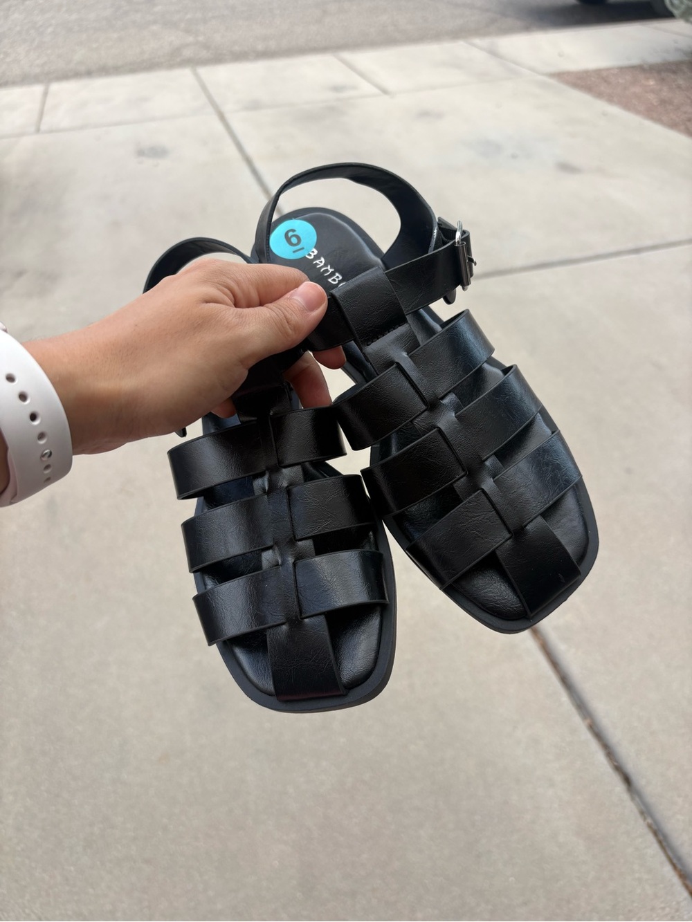 BAMBOO Black Woven Fisherman Sandals for Kids